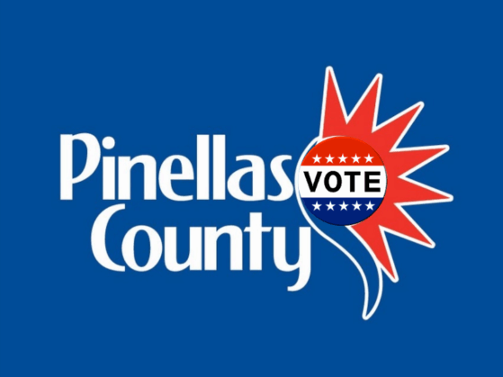 pinellas county logo with VOTE superimposed